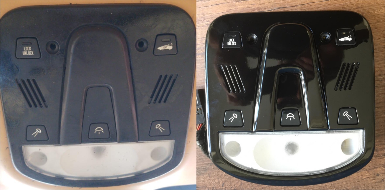 Ferrari Italia tavan lambası paneli ve tuş kaplamaları restorasyonu